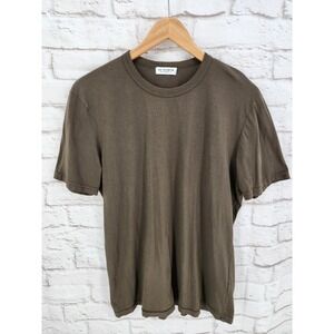 Ace Rivington T Shirt  Short Sleeve Cotton Made In USA Army Green Quiet Luxury M